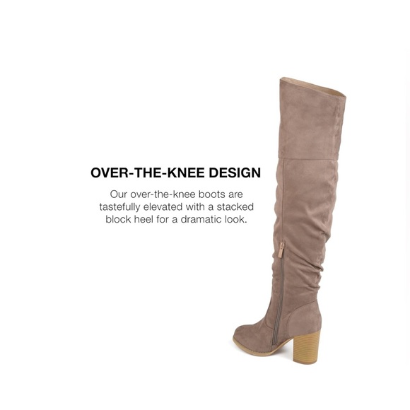Journee Womens Kaison Wide Width Wide Calf Stacked Heel Over The Knee Boots 7.5 - Picture 3 of 7
